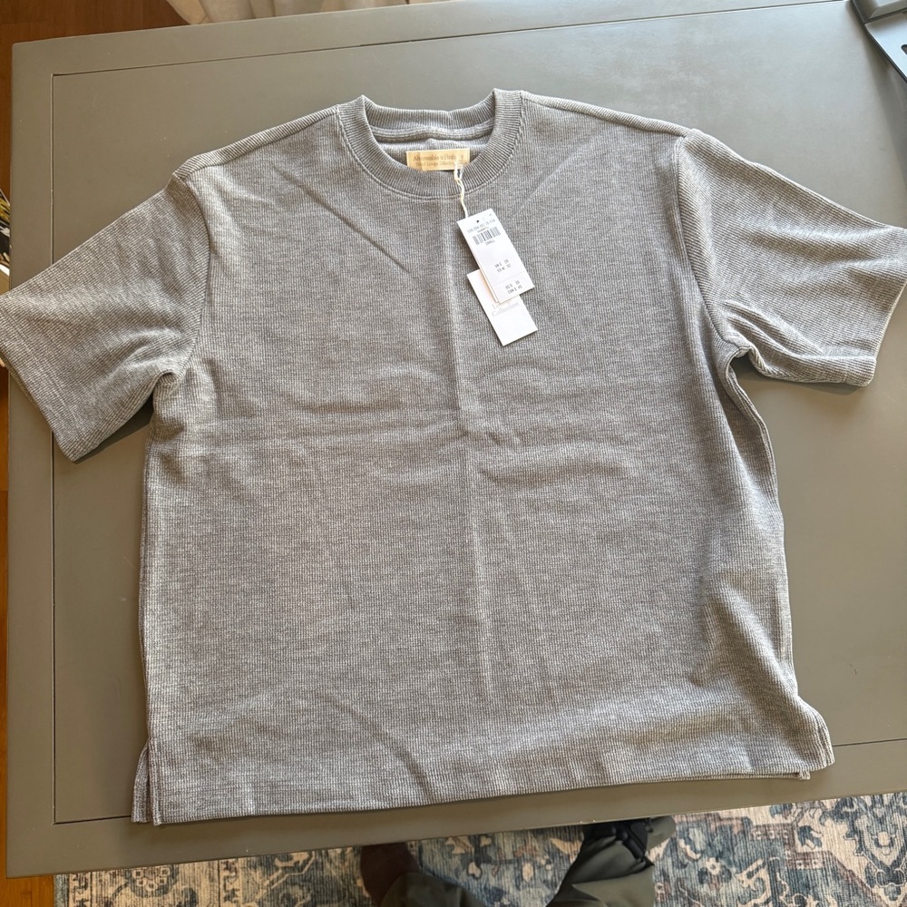 NWT Abercrombie Short-Sleeve Lounge Micro-Waffle Top Size Small